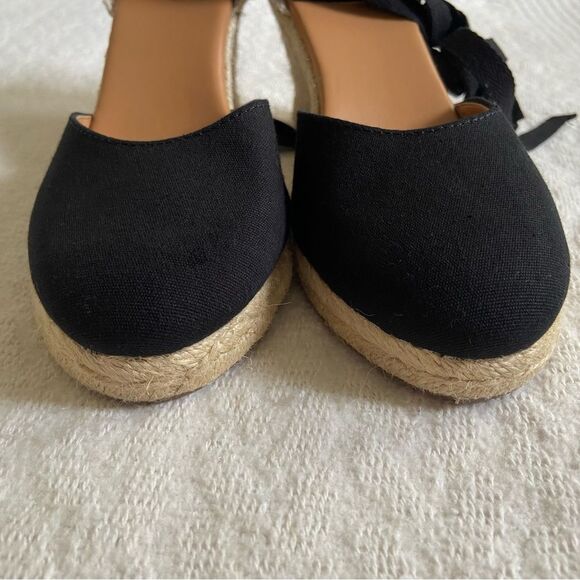 J. Crew Canvas Ankle-Wrap Espadrille Wedges - Picture 4 of 12